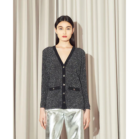 preloved like new DUMA size 1 Duma Official Dazzle Sparkly Cardigan Black Rp675k Blus Wanita Lengan 