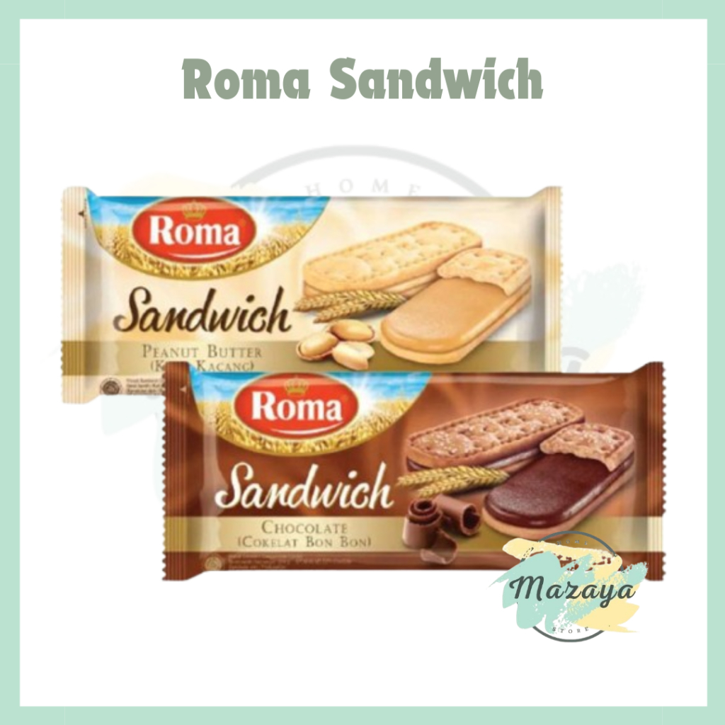 

ROMA SANDWICH CHOCOLATE | PEANUT BUTTER | LEMON BISCUIT NETTO 120 GR - MAZAYA HOMESTORE