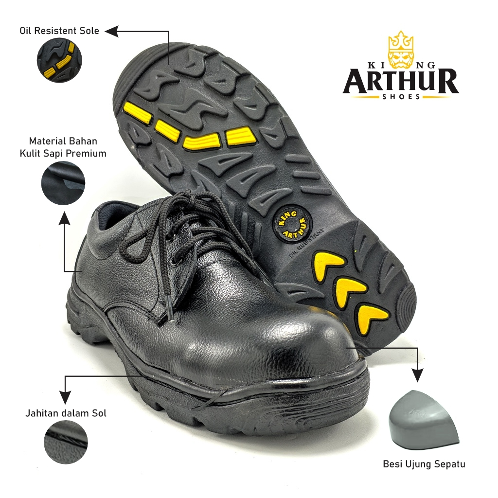King Arthur - (KA 30) Sepatu Safety Boots Tali Pendek Kulit Asli