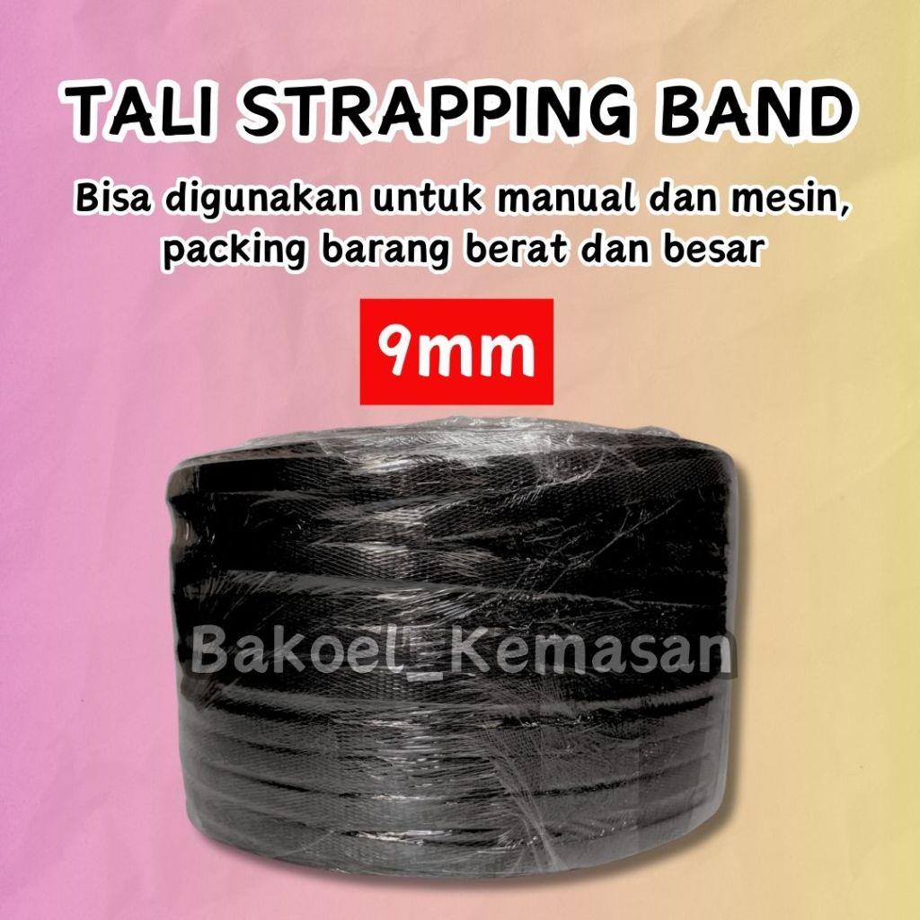 Strapping Hitam Tipis 9mm  Cocok untuk Kerajinan Koangan Sawangan Sendaren Layangan 9 mm