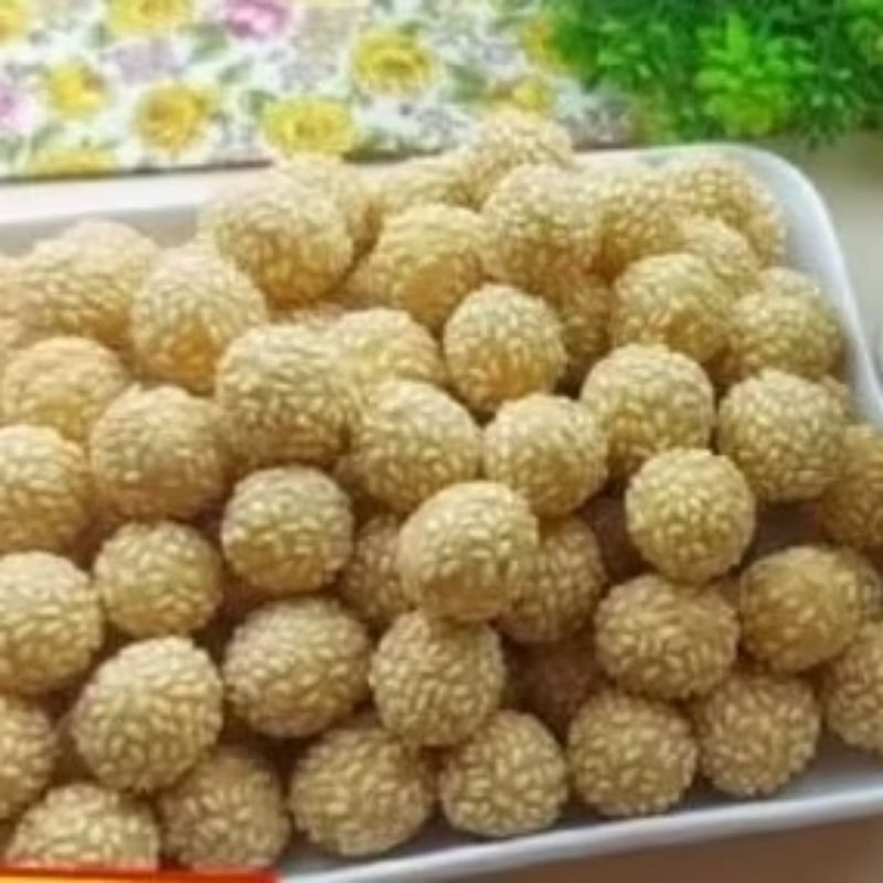 

500g Ciput wijen kuning onde mini coklat