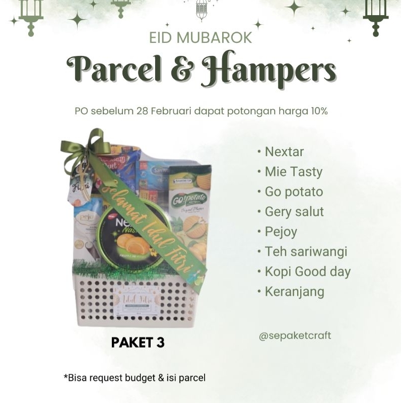 

Parcel Lebaran Idul Fitri / Parcel Lebaran murah / Hampers lebaran