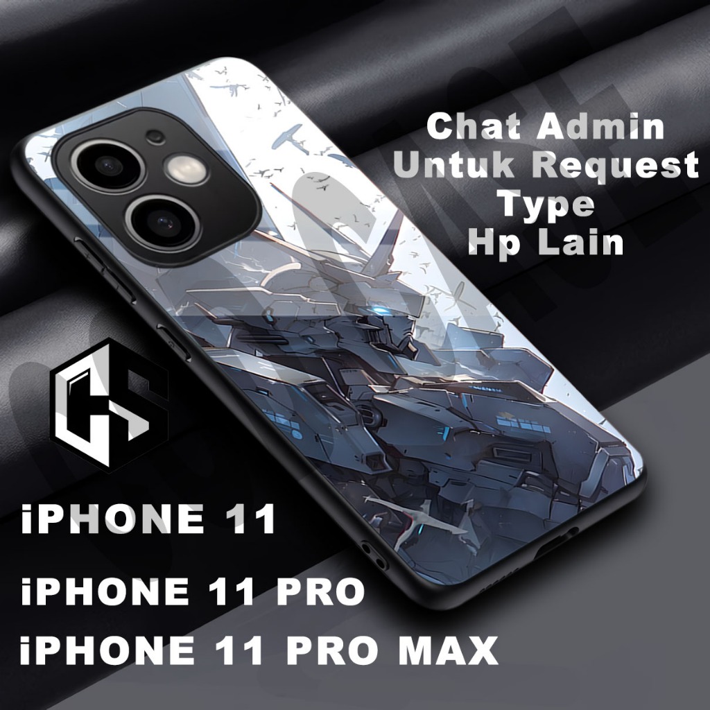 (COD 123) Softcase glossy kilau untuk type Hp IPHONE 11 / Motif Gundam/case iphone 11 pro/casing iph