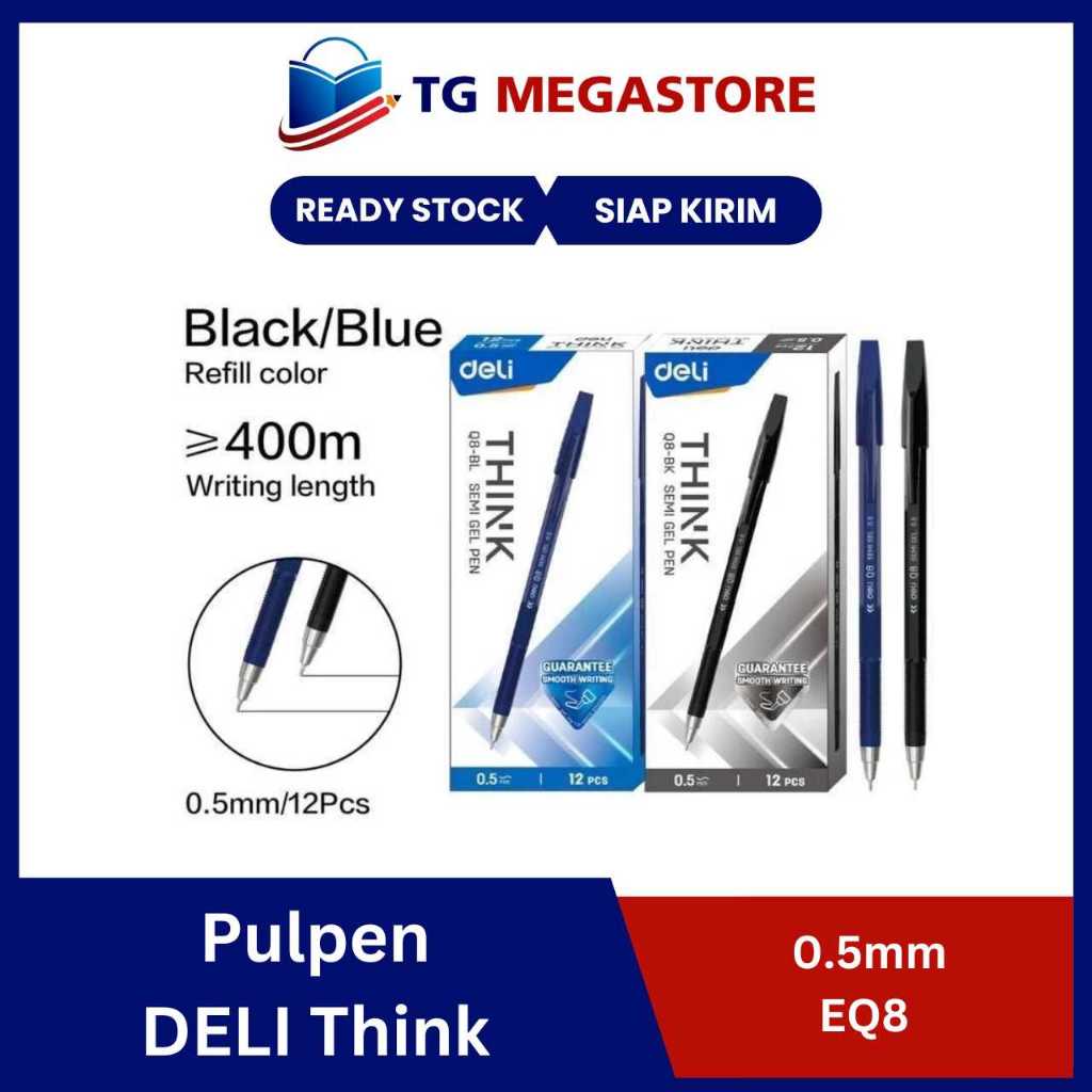 

Pulpen DELI Think Semi Gelpen 0.5mm - EQ8
