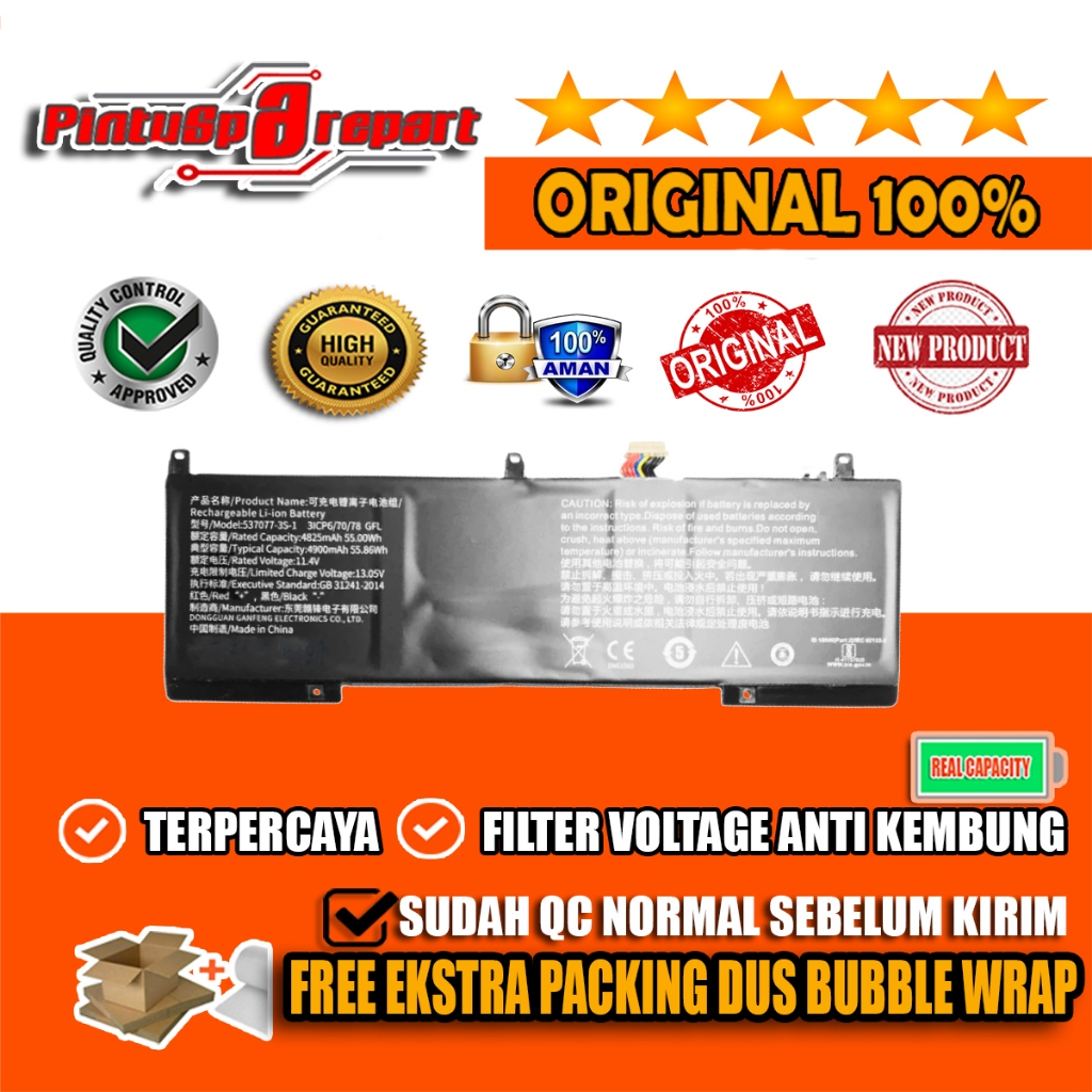 (Genuine Asli 537077-3S-1) Original Baterai Battery Laptop Infinix Inbook X1 Inbook X1 Pro