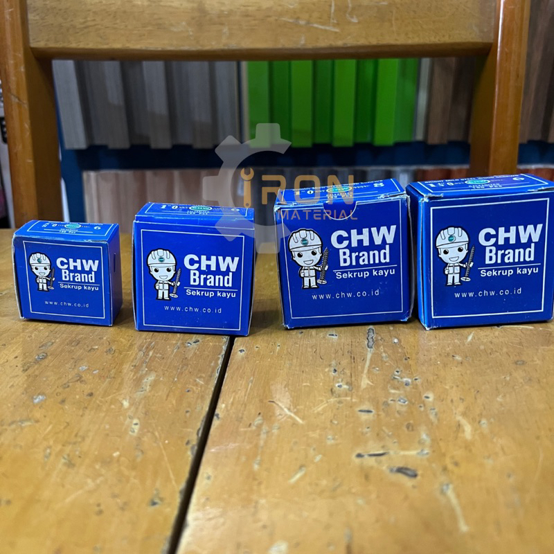 SEKRUP KAYU PUTIH CHW KEPALA WOOD SCREW SEKRUP CHW isi 100pcs