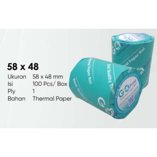 

kertas thermal roll / thermal register roll 58 x 48