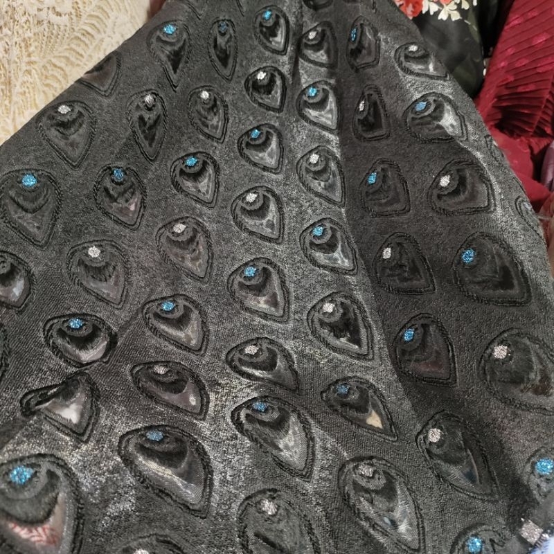 kain organza motif - kain organza motif - bahan antik - kain pesta - kain dress motif - kain organdi