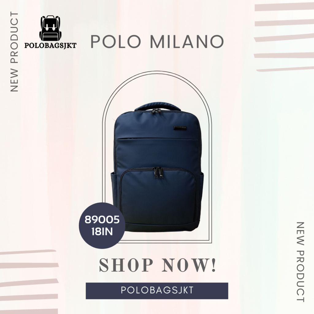 Ransel Pria POLO MILANO 89005-17inch, Backpack Pria / Sekolah / Kuliah / Kerja / Anti Air / Import