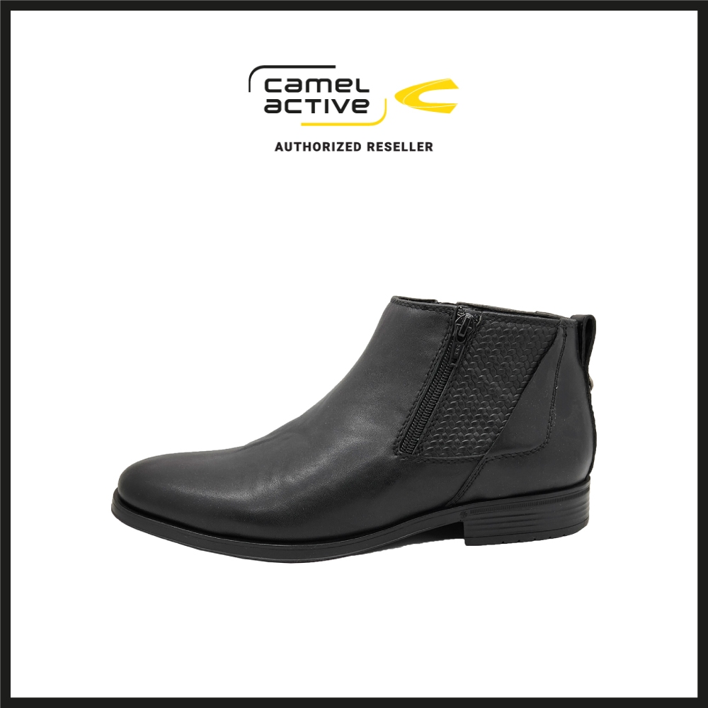 camel active Leather High Cut Formal Shoes SHERMAN 802253-HJ3S-1-BLACK