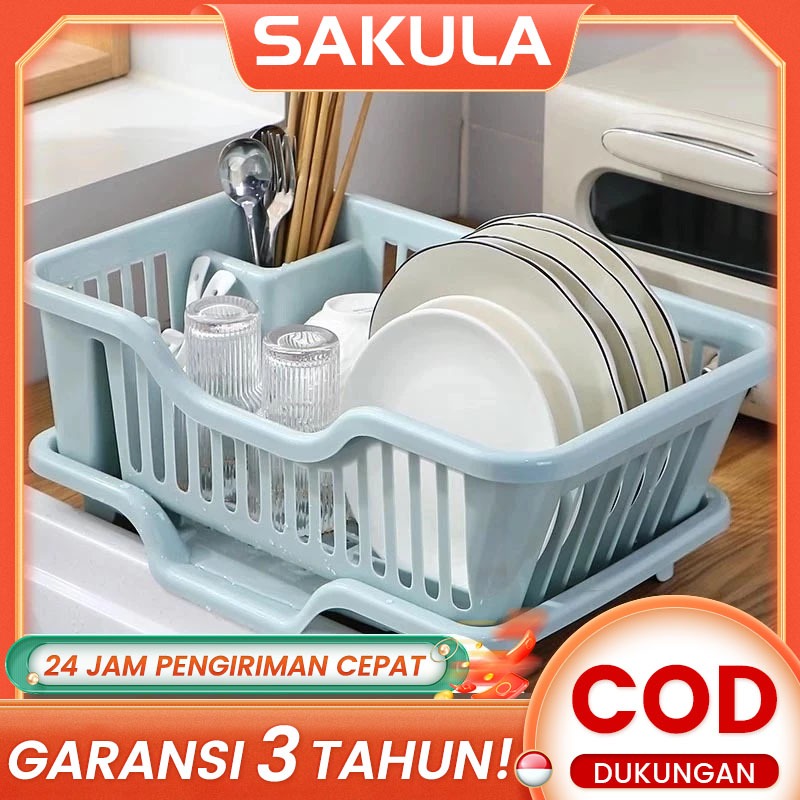 Sakula Rak Piring Dapur Rak Wastafel Dapur Keranjang Pembuangan