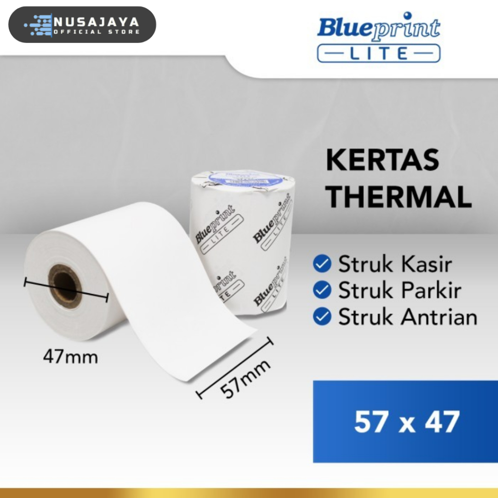 

KERTAS THERMAL BLUEPRINT LITE 57x47mm , 57x47os