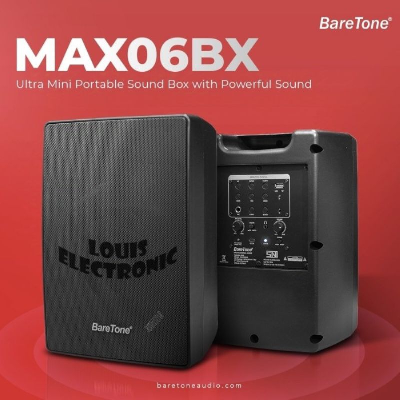 BARETONE MAX06BX SPEAKER  PORTABLE BARETONE  6 INCH