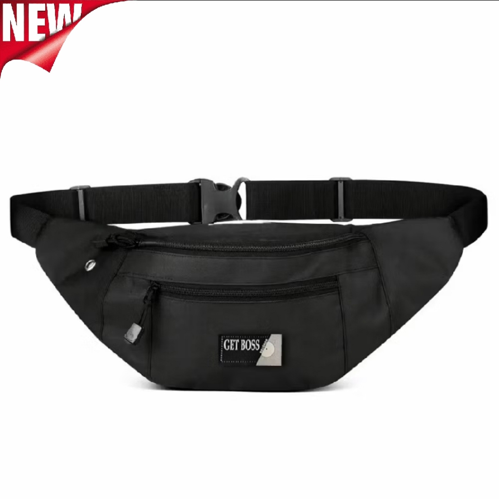 Get Boss Tas Selempang Hitam NEW waisbag pria Tas Pinggang
