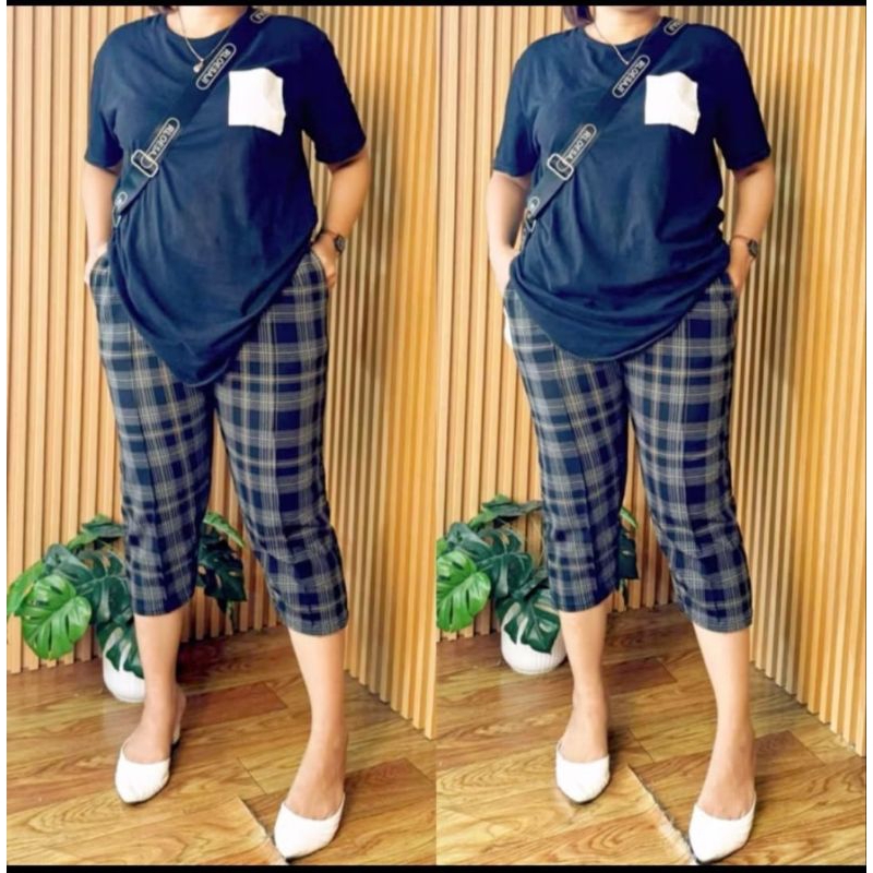 CELANA KOTAK KOTAK PENDEK WANITA SUPER JUMBO BB 30_120 KG