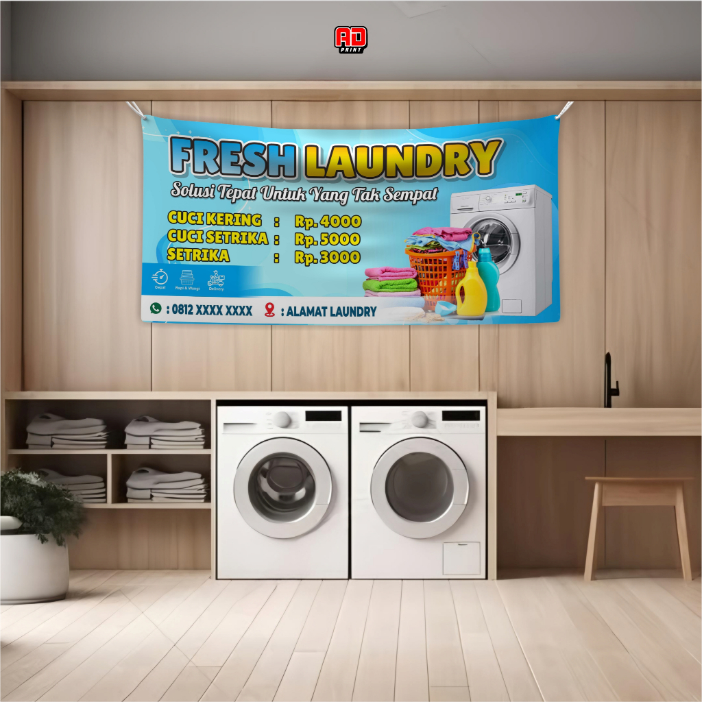 cetak banner/spanduk laundry custom