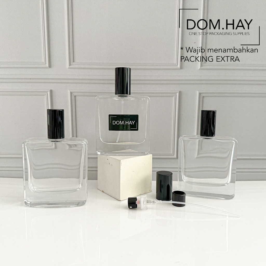 50ml Bosswelia Botol Parfum Semi Press Kaca Tutup Hitam Parfume Minyak Wangi Fragrance