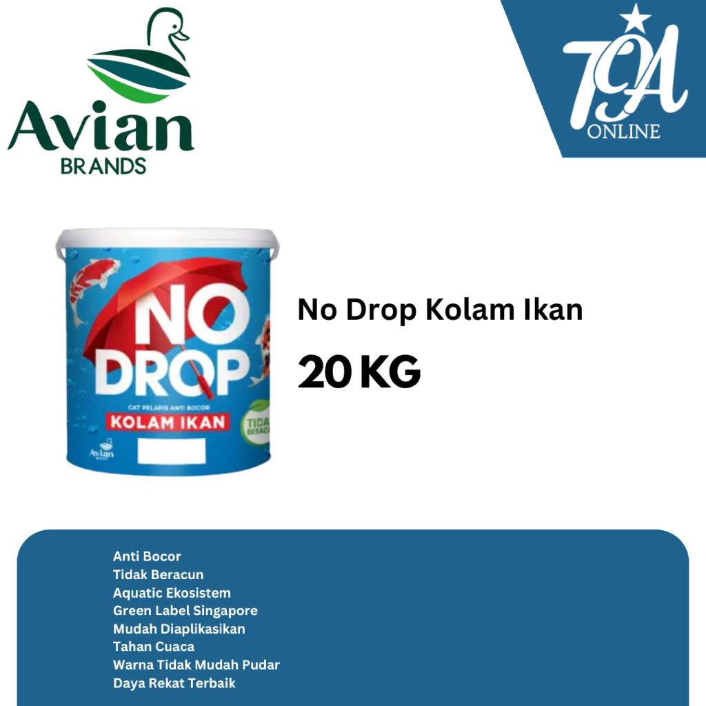 AVIAN BRANDS No Drop Kolam Ikan Cat Pelapis Anti Bocor Kolam Ikan 20 KG