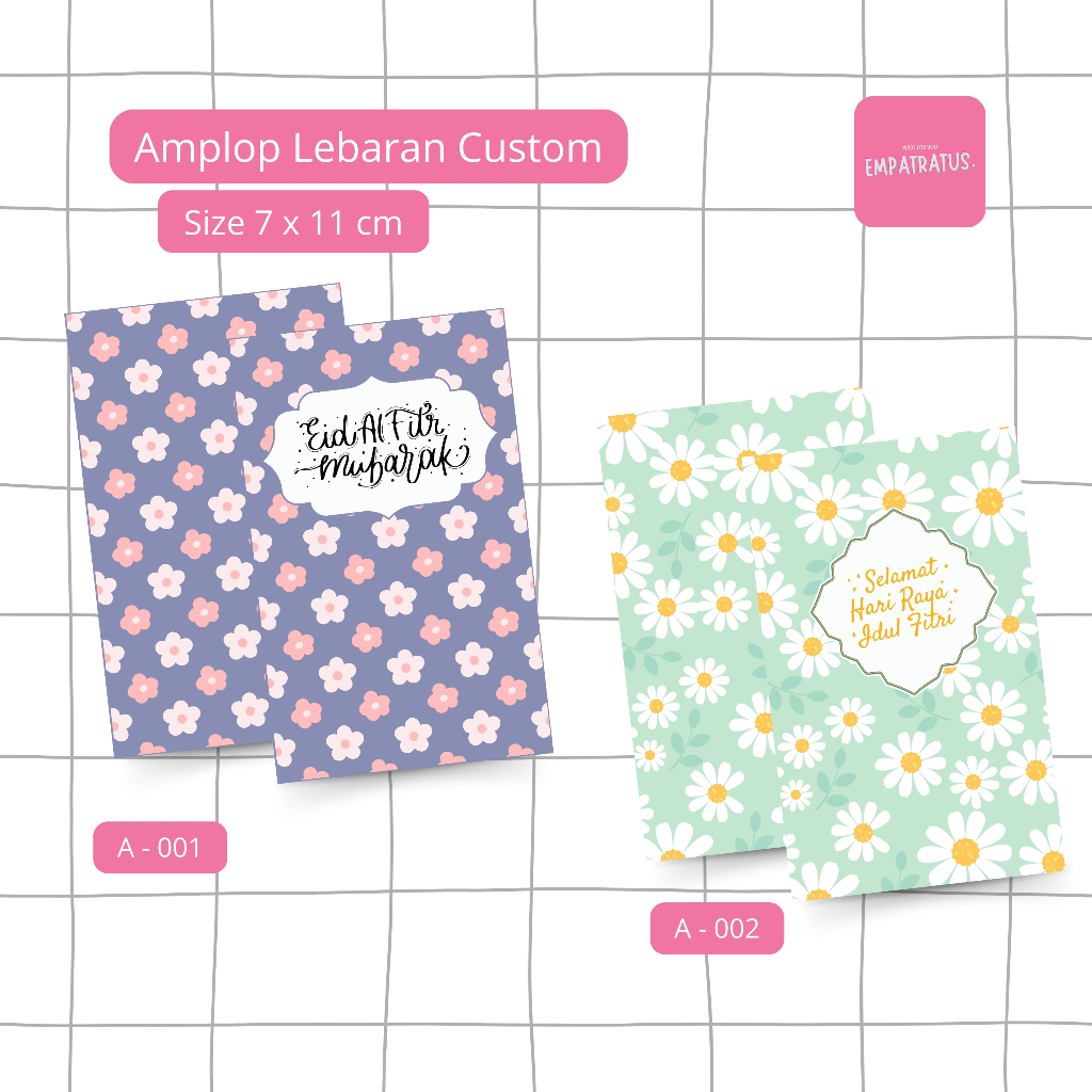 

[20pcs] Amplop Lebaran Angpau Lucu Uang Dilipat Series Bunga 1 by empatratus