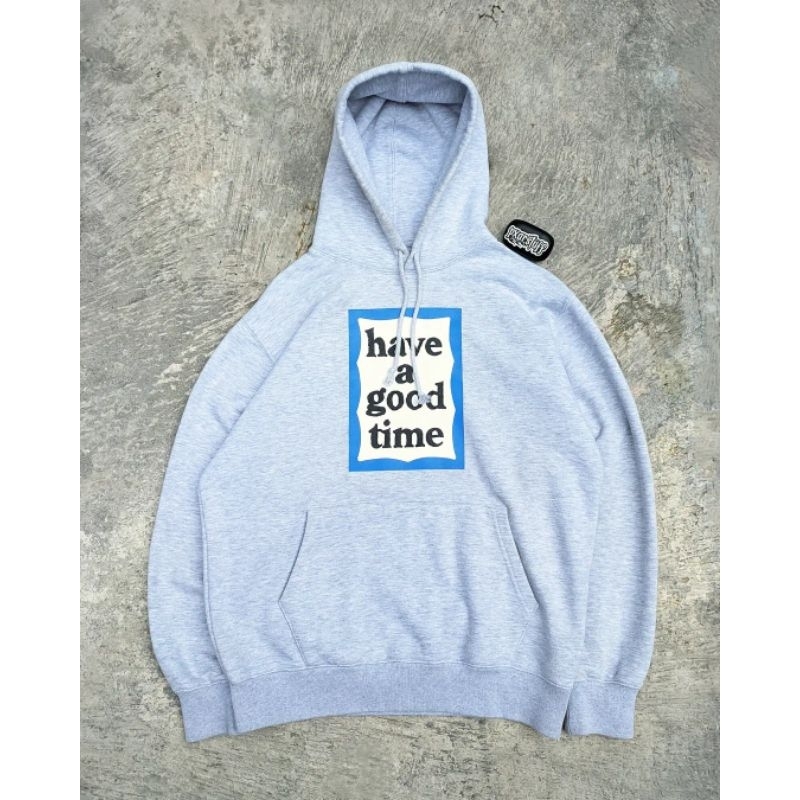 hoddie have a good time blue frame grey