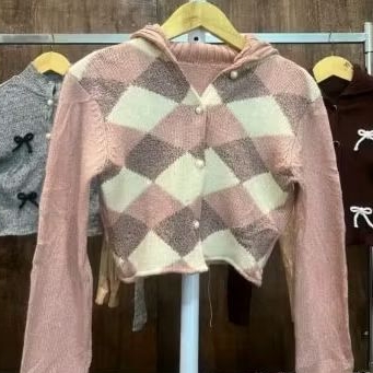 Acaisloved cardigan, preloved sweater, knit cardigan Korea, outer rajut cantik, cardigan rajut lenga