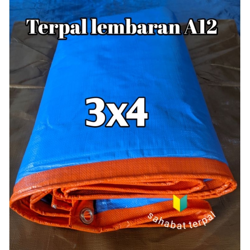 Terpal A12 korea 3x4 biru oren