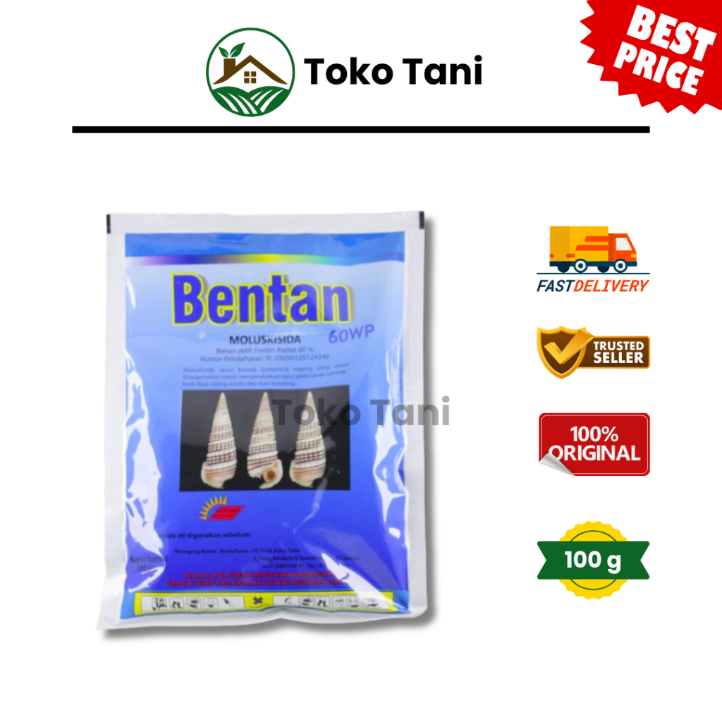 BENTAN 60 WP 100 Gram - Moluskisida Obat Keong Sawah