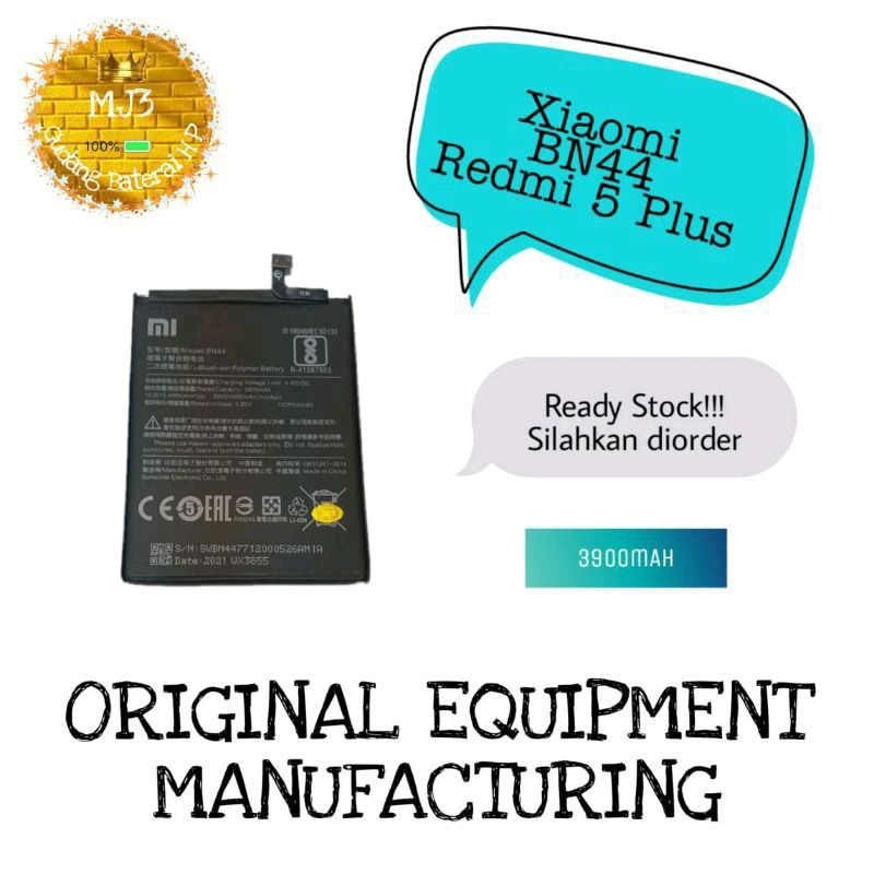 Baterai Original XiaoMi Model: BN-44 Redmi 5plus/Redmi 5 Plus 100% Xiaomi
