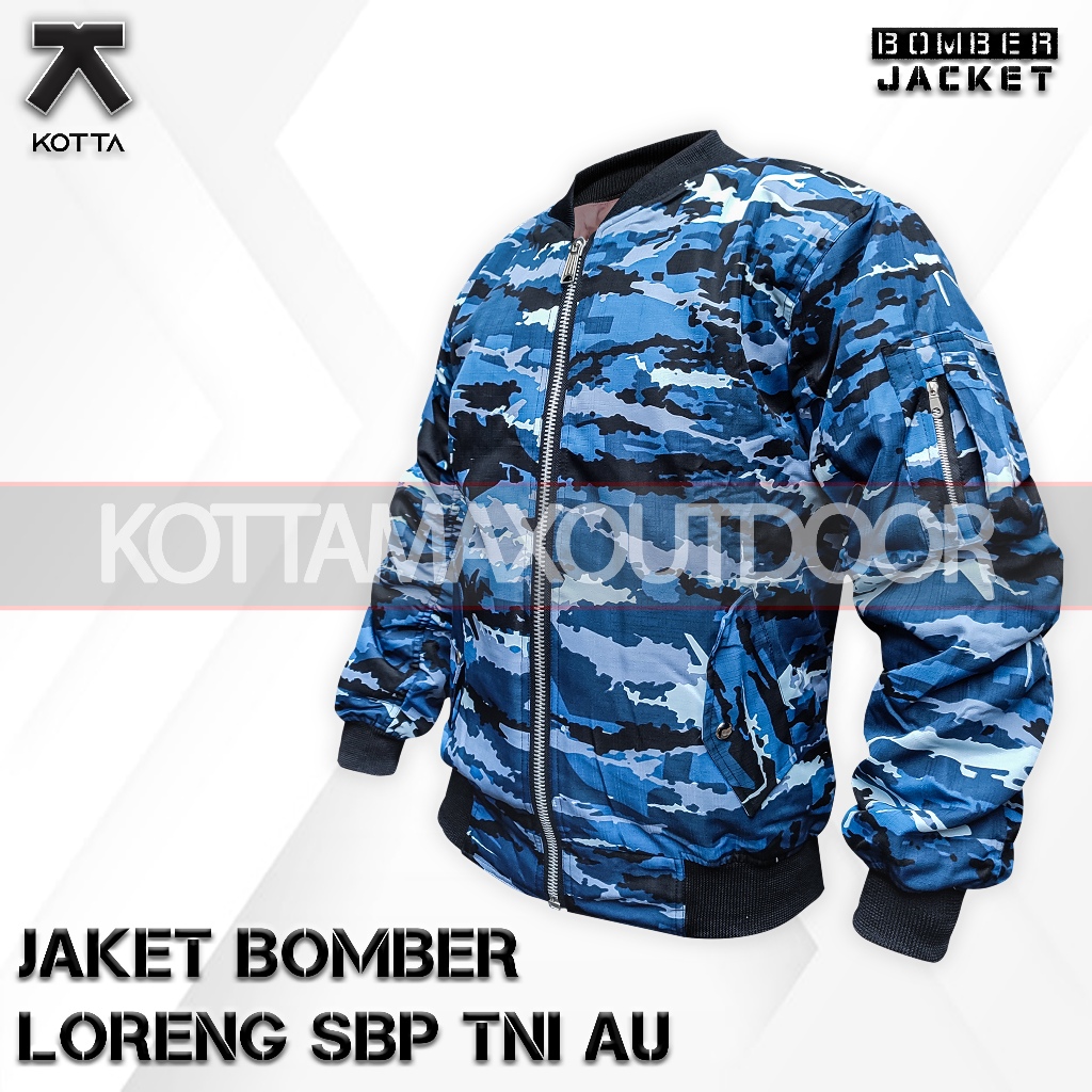JAKET BOMBER LORENG TNI AU - JAKET KRU LORENG TNI AU - JAKET BOMBER  LORENG TNI