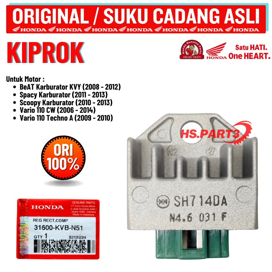 Kiprok Vario 110 Karbu Beat Scoopy Spacy Karbu Original AHM Honda 100%