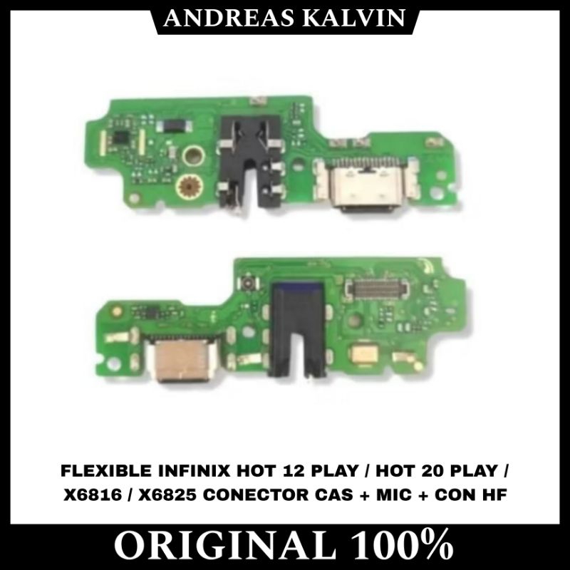 FLEXIBLE INFINIX HOT 12 PLAY / HOT 20 PLAY / X6816 / X6825 CONECTOR CAS + MIC + CON HF