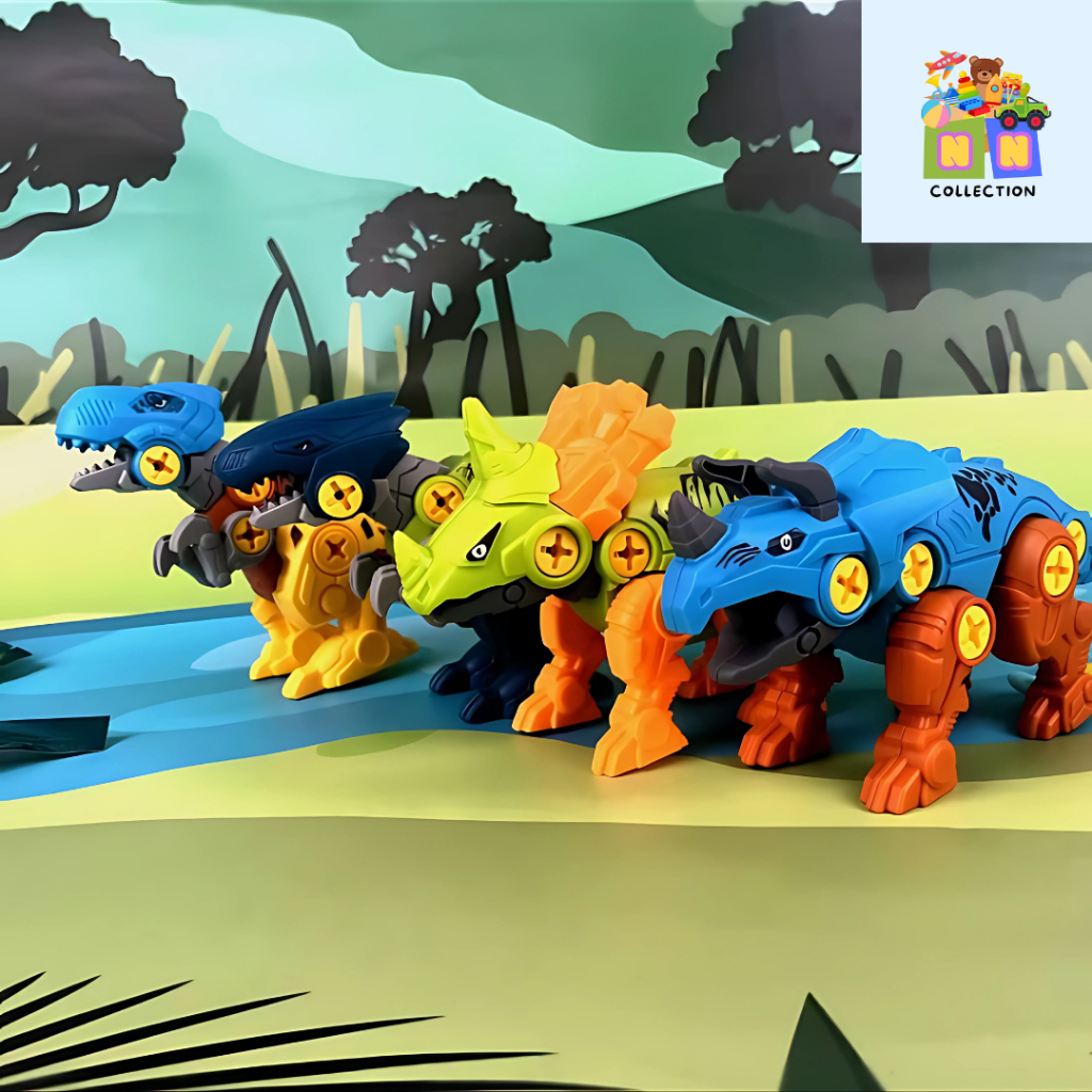 Mainan DIY Robot Dinosaurus - Mainan Bongkar Pasang
