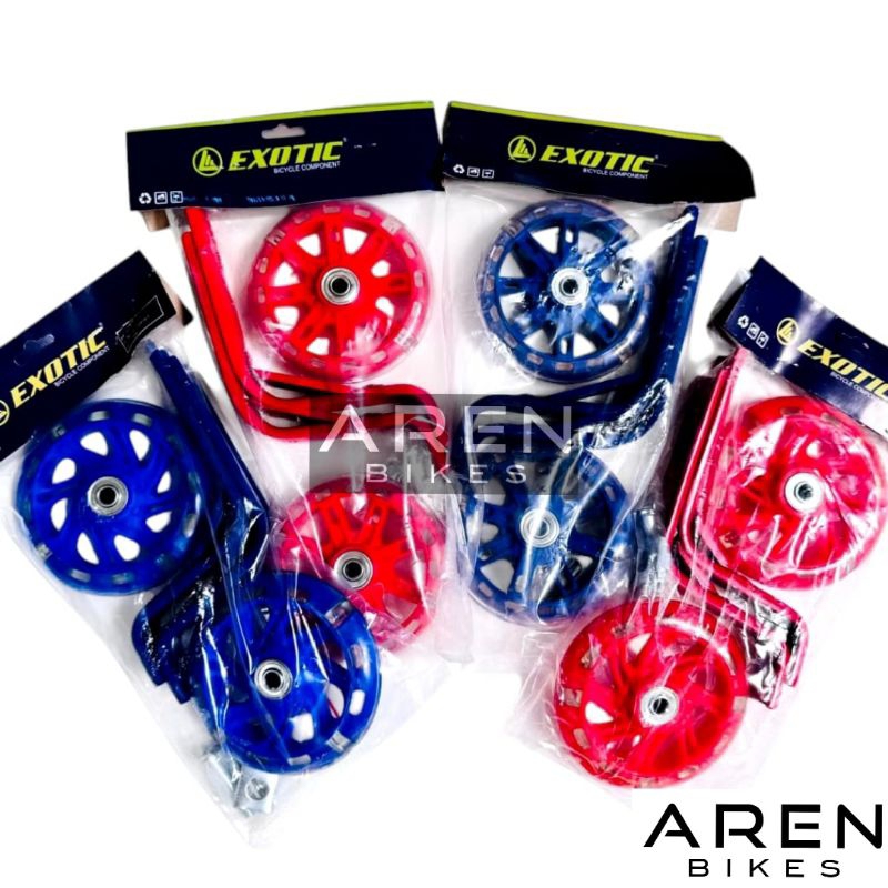 RODA SAMPING BANTU SEPEDA ANAK 12 16 INCH EXOTIC LAMPU ET-G915 TRAINING WHEELS BEARING BMX MINI LIPA