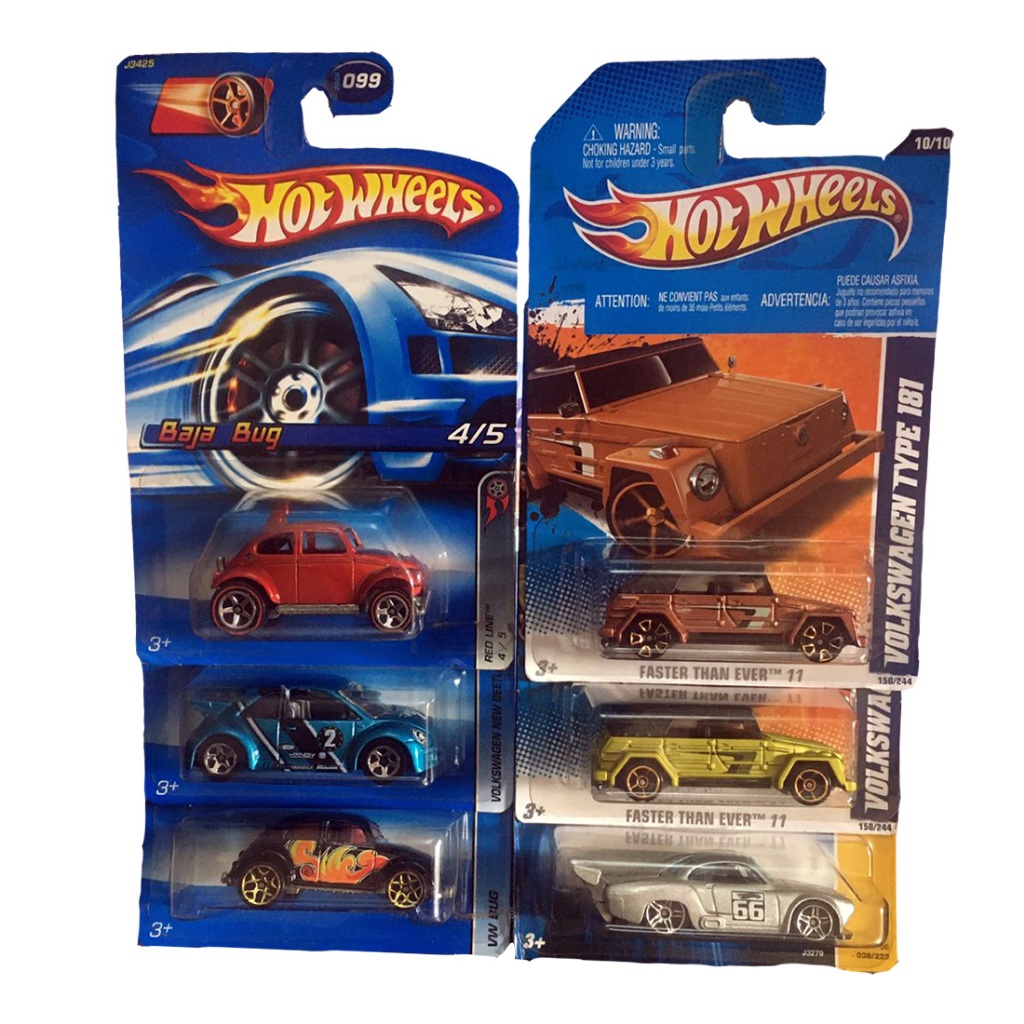 Hot Wheels Koleksi VW Volkswagen Type 181, Volkswagen Karmann Ghia, Baja Bug, Volkswagen New Beetle 