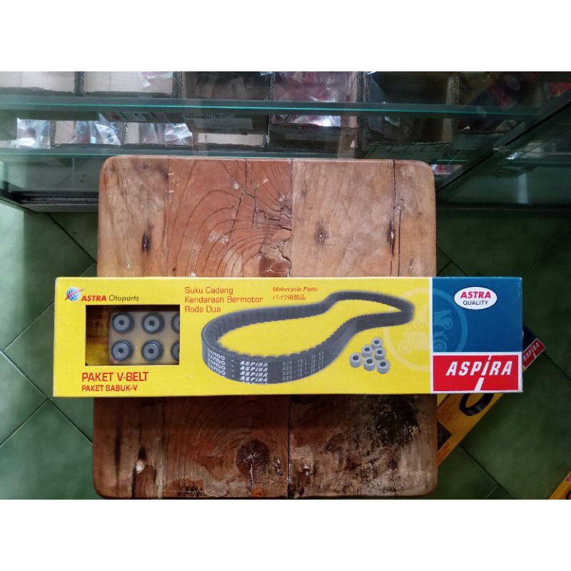 PAKET V-BELT ASPIRA UNTUK MOTOR HONDA BEAT KARBU, SPACY KARBU, SCOOPY KARBU