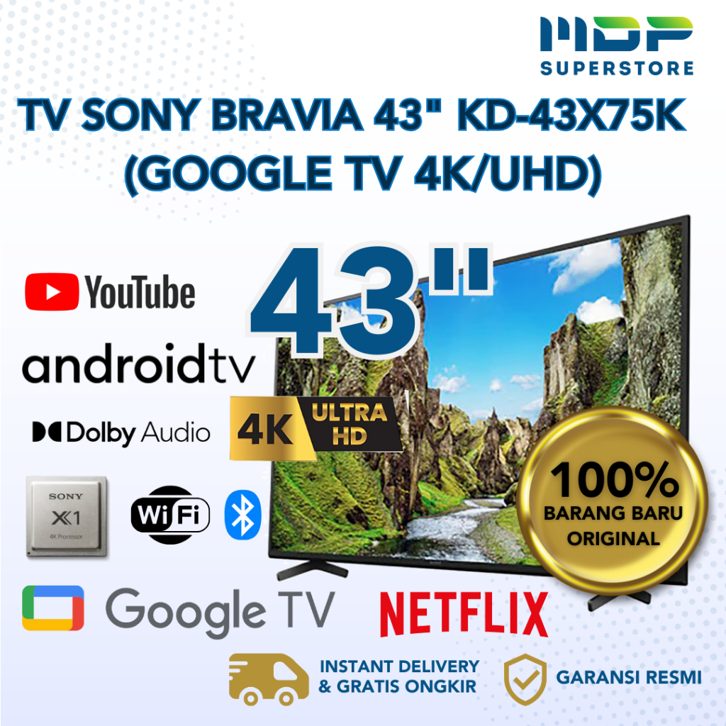 SONY BRAVIA LED TV 43inch KD-43X75K SMART TV