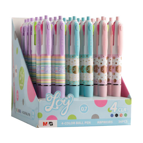 

Pulpen M&G 4 Colors In 1 Retractable Ball Pen 0.7mm ABP803R5 Ballpoint Original
