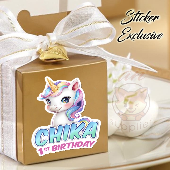 

50 STIKER / STICKER UNICORN 2-1 UTK BAG / BENTO / SOUVENIR ULTAH ULANG TAHUN