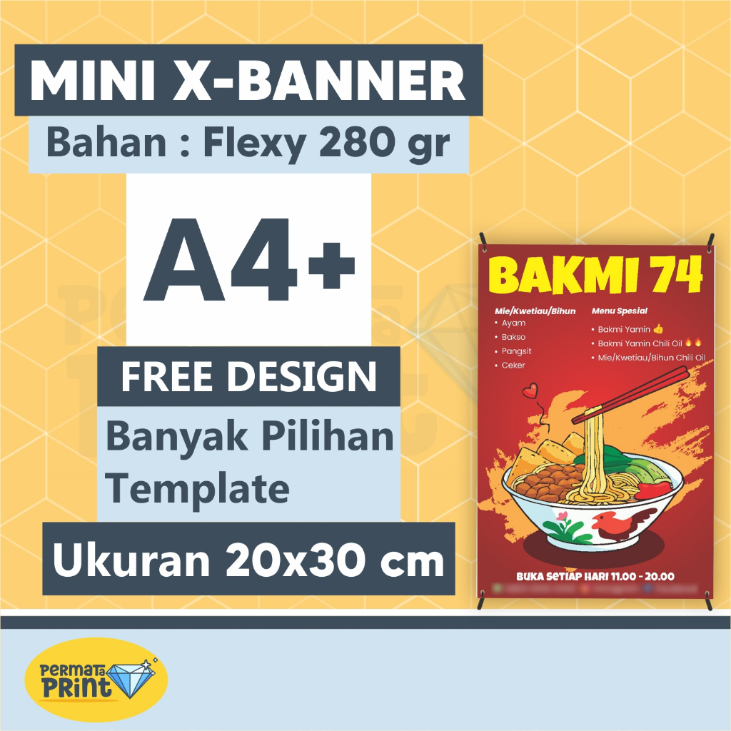 [FREE TEMPLATE DESIGN] Cetak Mini Xbanner Ukuran 20x30, Spanduk Kecil Display, Standing Display Bann