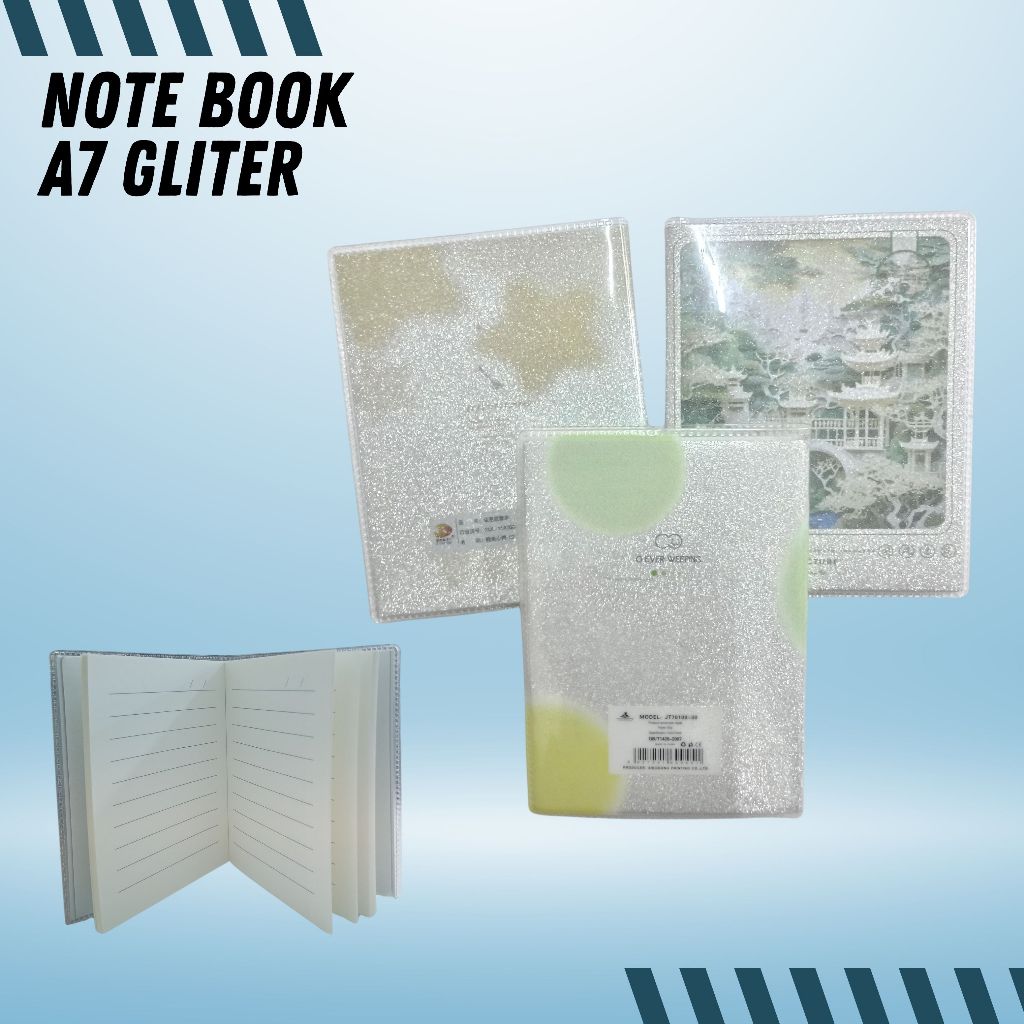 

Note Book Gliter Ukuran A7 Isi 58 Lembar