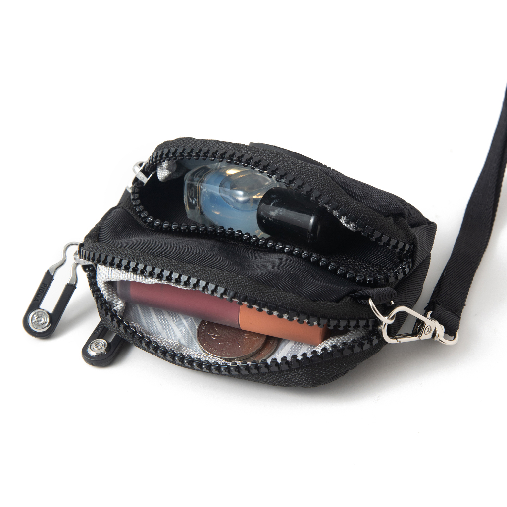 OPIOBAGS Pioma Onnie Dompet Wanita Mini Resleting 3 Sekat Dompet Kecil Nylon Pouch Kekinian