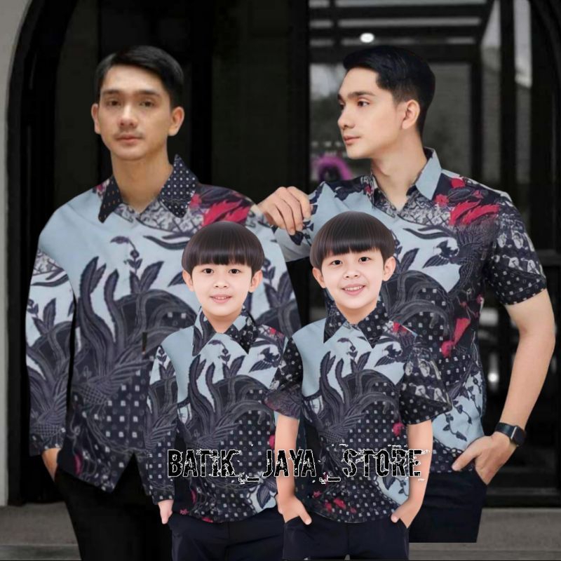 Terbaru Couple Batik Ayah dan Anak Laki Laki || Kemeja Batik Pria Dewasa dan Anak Laki Laki Modern T
