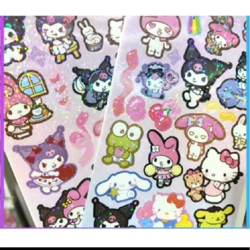 

. STICKER GLITER HOLOGRAM BESAR MOTIF SANRIO LABUBU