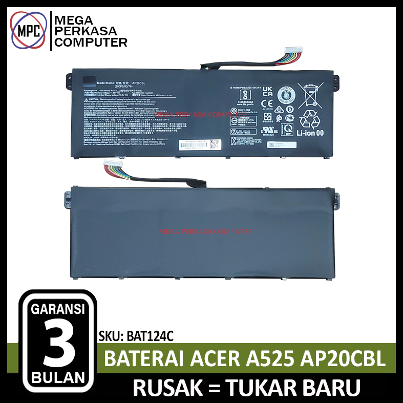 BATERAI LAPTOP ACER AP20CBL For ASPIRE 5 A515-45 SF314-511 A515-56 A515-56G A515-46-R14K