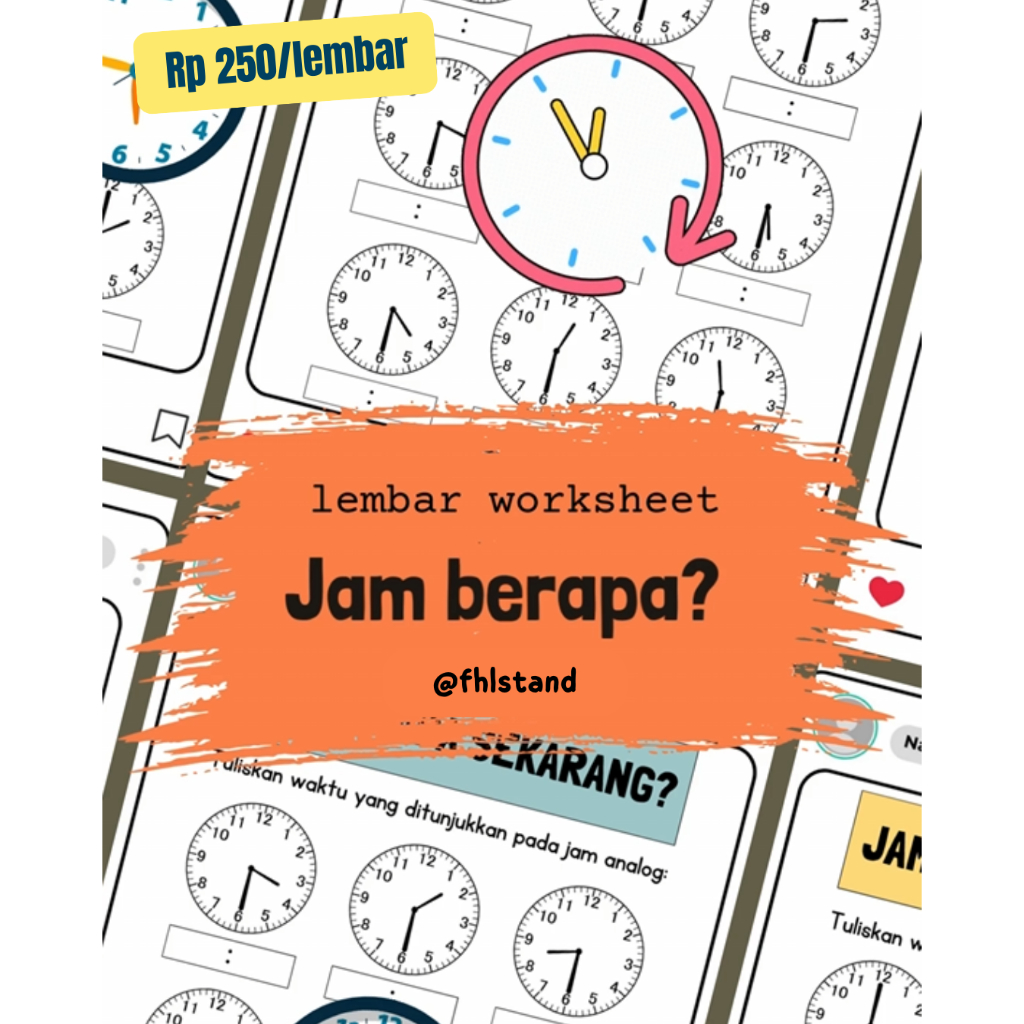 

Lembar Kerja Anak Mengenal Waktu Jam Worksheet Instant Area Karawang