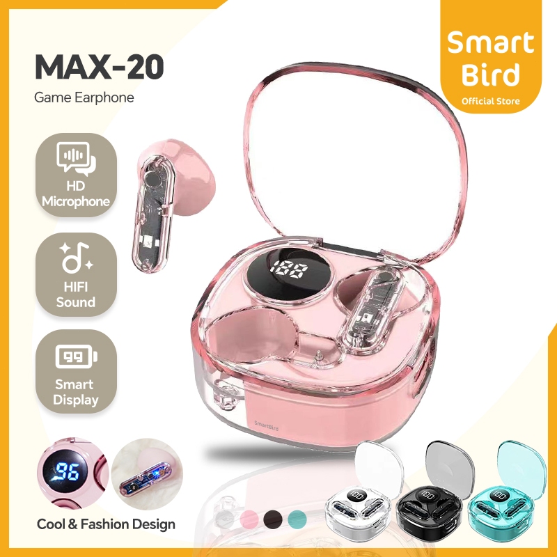 iwanbandas - smartbird max20 tws bluetooth 5.3 earphone wireless stereo bass in-ear headset