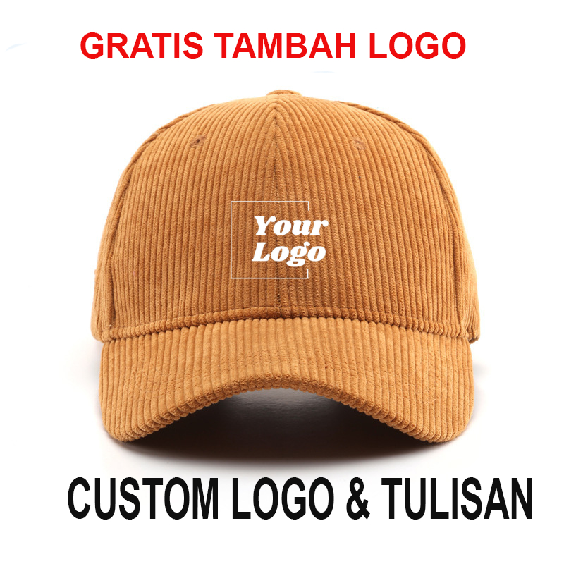 TOPI KORDUROY LEMBUT CUSTOM BORDIR LOGO SENDIRI CORDUROY HAT