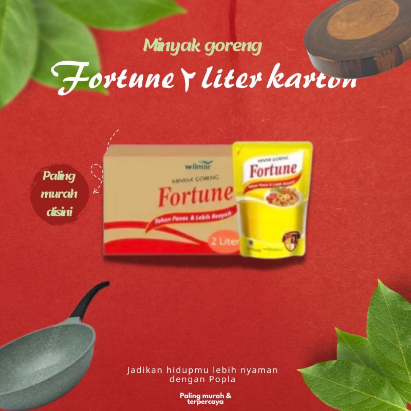 

minyak goreng fortune 2 liter 1 dus karton isi 6 pouch