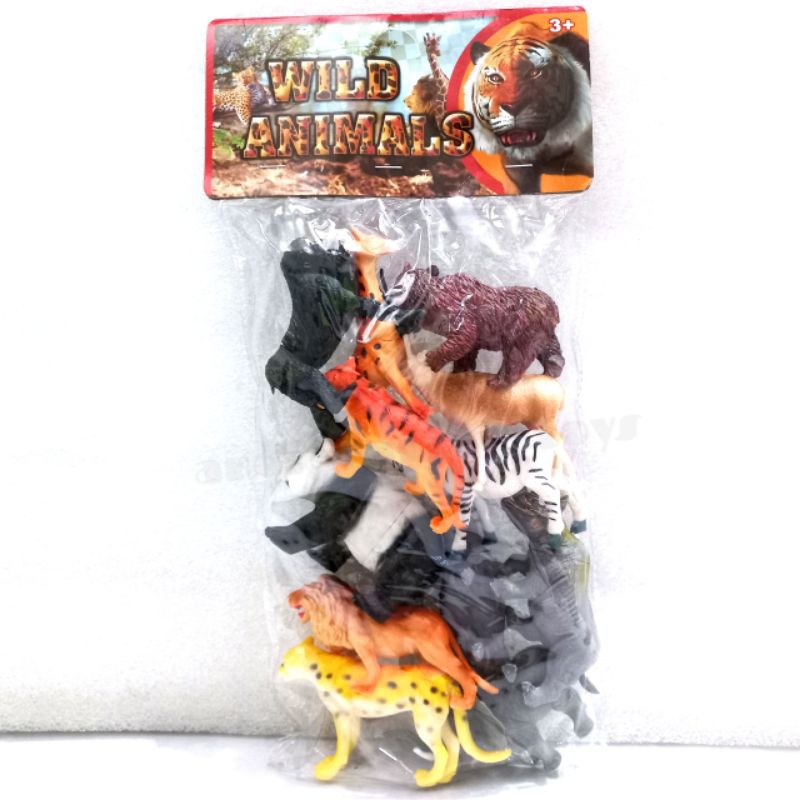 Mainan Edukasi Hewan Wild Animals Karet isi 12 pcs