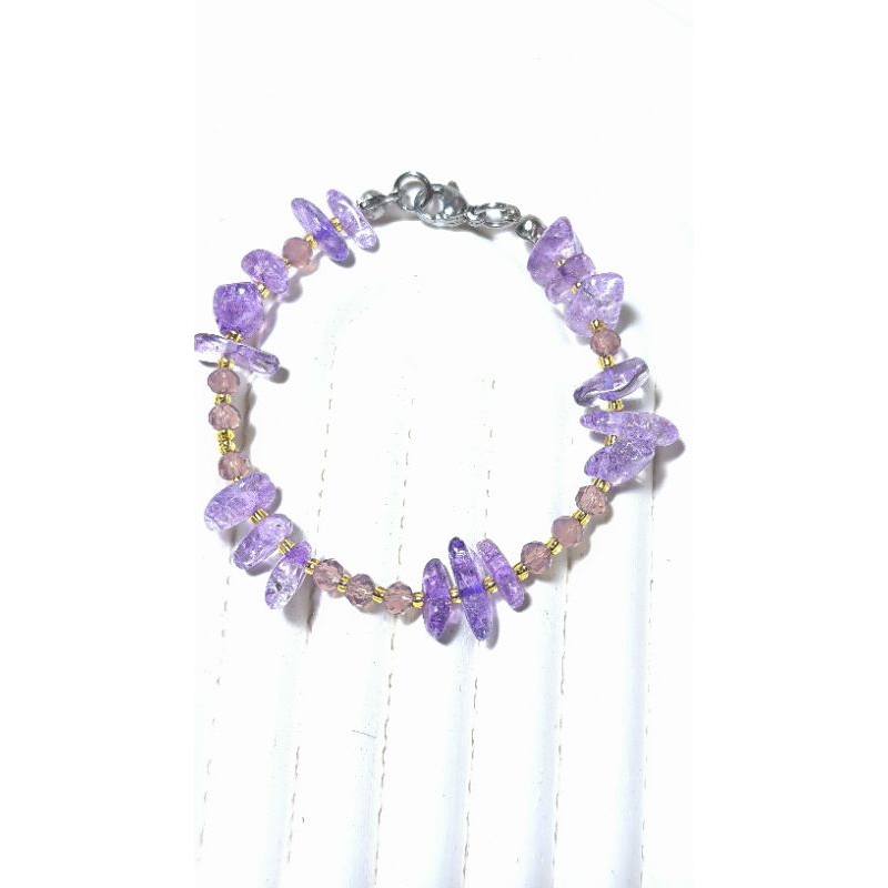 BRACELET AMETHYST CRYSTAL UNGU | GELANG TANGAN CRYSTAL ZODIAK PISCES SAGITARIUS  LIBRA SCORPIO